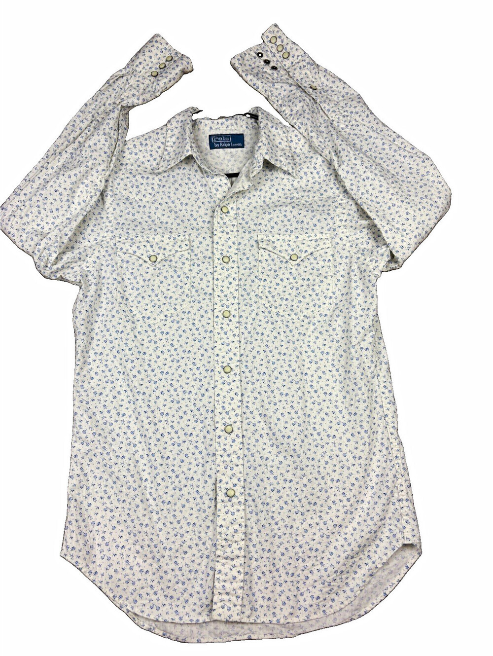 Vintage Polo Ralph Lauren Western Pearl Snap Shirt Men's M/L Floral Print